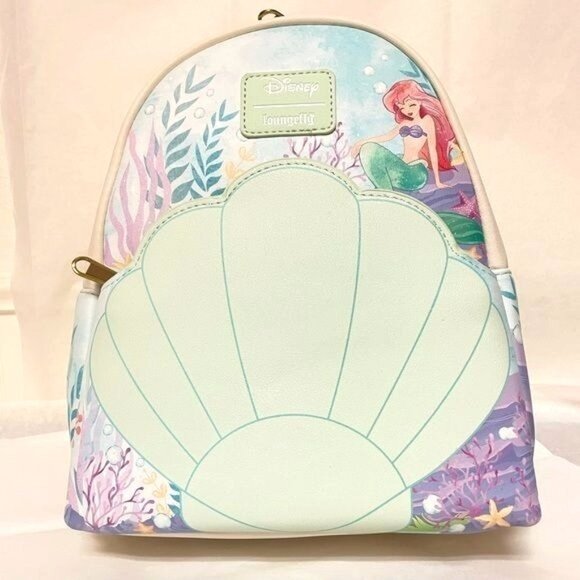 Disney Loungefly The Little Mermaid Shell Mini Backpack - Picture 3 of 13